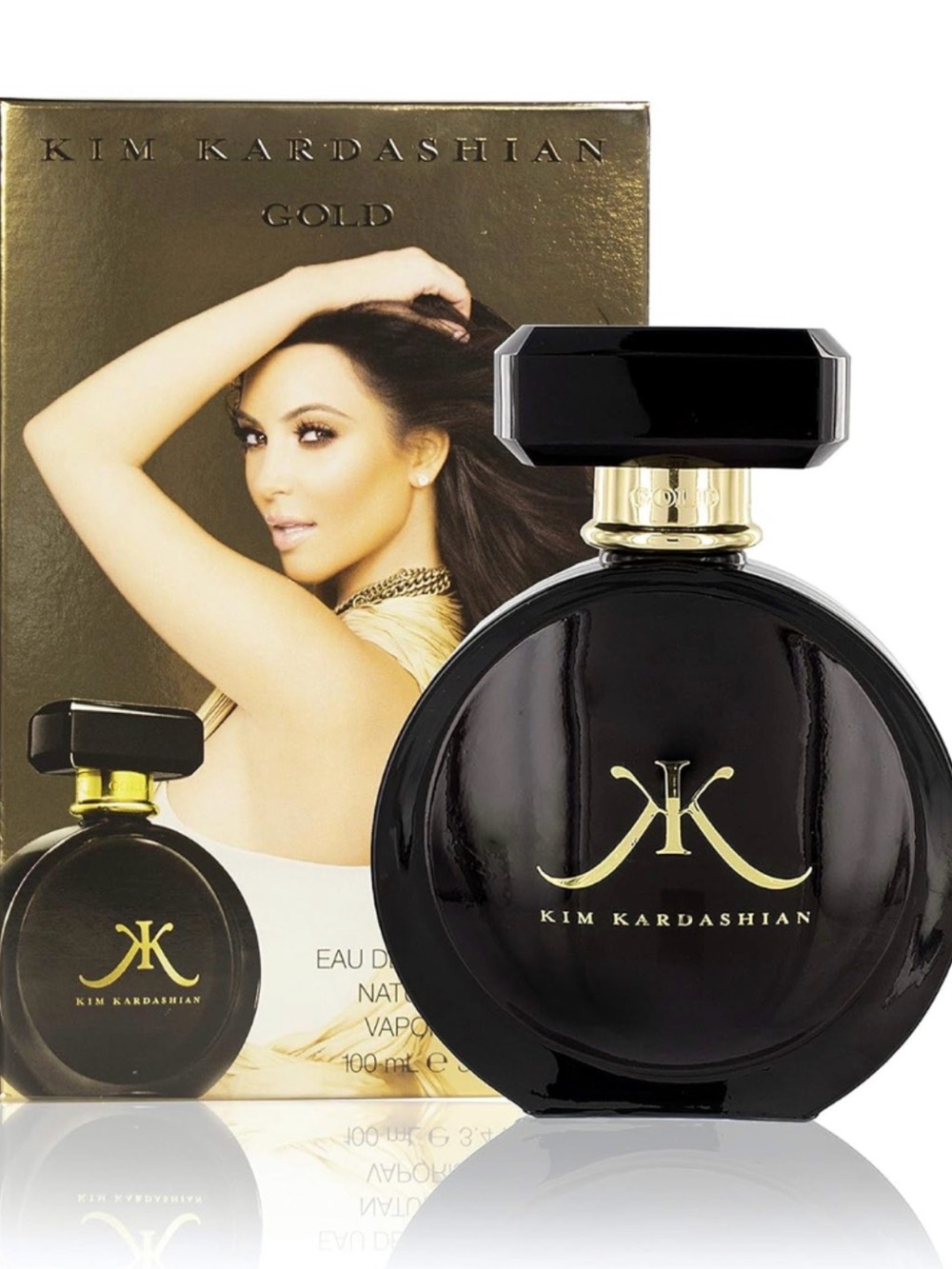 Kardashian Kollection Gold Metallic Box 100 mL / 3.4 oz -with Black Logo "GOLD"